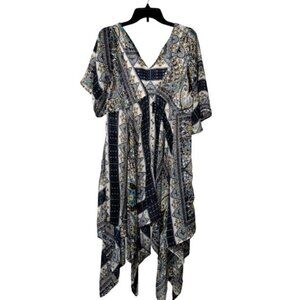 Wrangler Boho Handkerchief Hem Floral Dress Lined Size Large